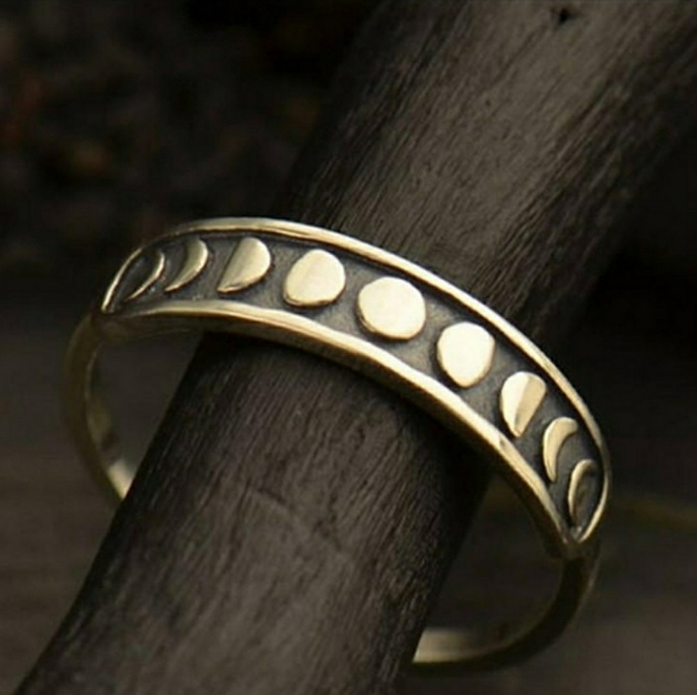 NWT | Vintage .925 Silver Moon Phase Bar Ring - Picture 6 of 8